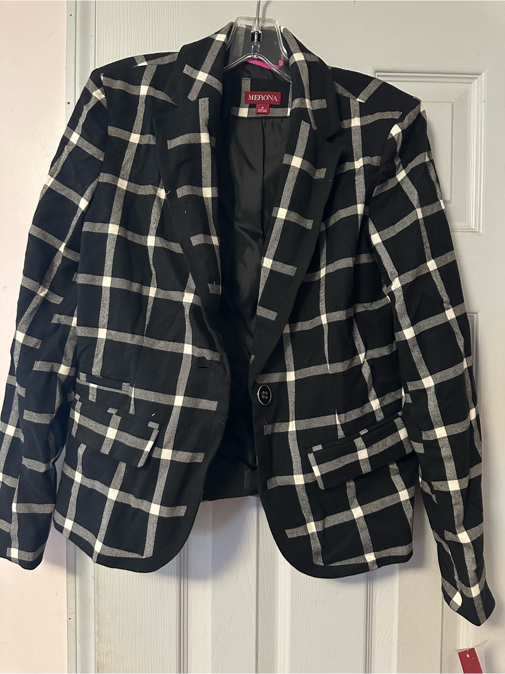 Merona Black and White Windowpane Blazer